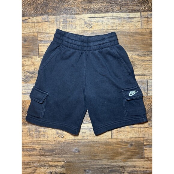 Nike Boys Size Small Black Cargo Sweat Shorts - Picture 1 of 6